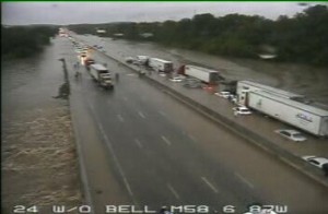 Trucks and cars stranded on I-24