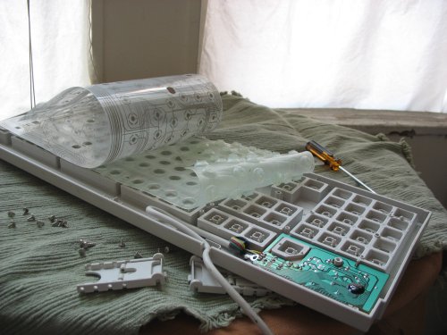 Keyboard with the back removed