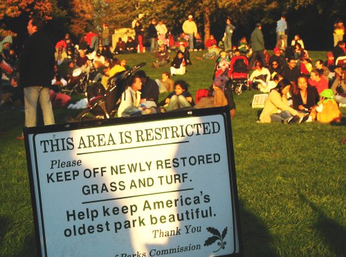 Stay off the grass: to Bostonians it's just a suggestion